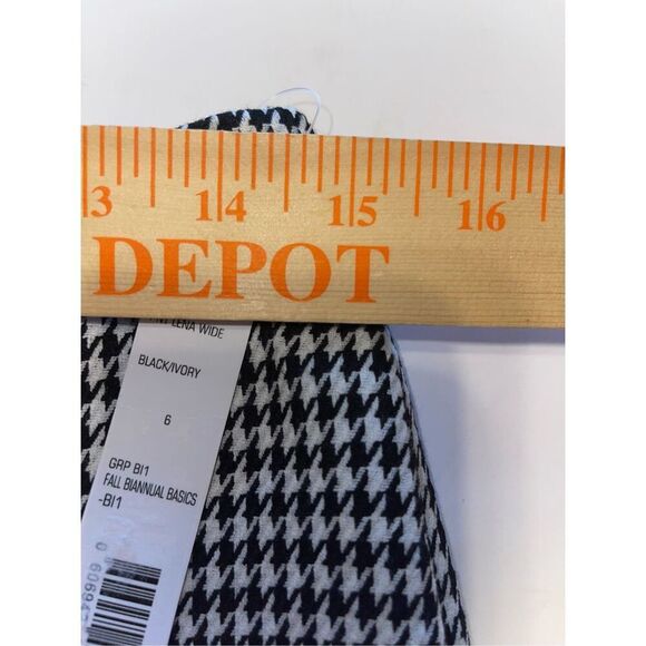 Gianni Bini Women's 6 Black White Houndstooth Knit Hi Rise Cropped Wide Leg Pant - Picture 6 of 7